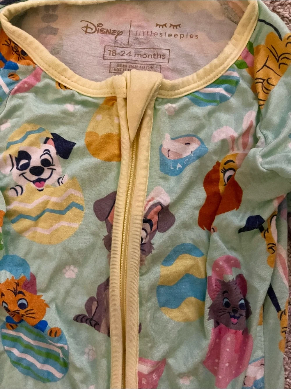 Little Sleepies Disney Characters Easter Zip One-Piece Footie Pajamas